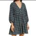 Madewell Dresses | Madewell Flannel Colette Green Plaid Long Sleeve Mini Dress Sz 6 | Color: Green/Pink | Size: 6