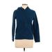 Tek Gear Zip Up Hoodie: Blue Solid Tops - Women's Size Large