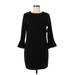 Old Navy Casual Dress - Mini Crew Neck 3/4 sleeves: Black Solid Dresses - Women's Size Medium