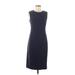 Theory Casual Dress - Sheath High Neck Sleeveless: Blue Print Dresses - Women's Size 6