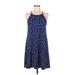 Fortune + Ivy Cocktail Dress - A-Line Keyhole Sleeveless: Blue Print Dresses - Women's Size Medium