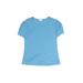 Crewcuts Short Sleeve T-Shirt: Blue Solid Tops - Kids Girl's Size 12