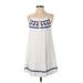 THML Casual Dress - A-Line Keyhole Sleeveless: White Dresses - Women's Size Small