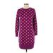 VICTOR GLEMAUD for Target Casual Dress - Sweater Dress: Purple Polka Dots Dresses - Women's Size 2X-Small