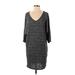 Everly Casual Dress - Sweater Dress: Gray Marled Dresses - Women's Size Small