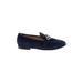 Cole Haan Flats: Loafers Chunky Heel Casual Blue Solid Shoes - Women's Size 8 1/2 - Almond Toe