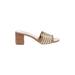 J.Crew Factory Store Heels: Slip-on Chunky Heel Boho Chic Tan Shoes - Women's Size 8 - Open Toe