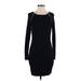 MICHAEL Michael Kors Casual Dress - Mini Scoop Neck Long sleeves: Black Print Dresses - Women's Size X-Small