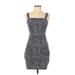 Hollister Casual Dress - Bodycon Square Sleeveless: Blue Dresses - Women's Size Large