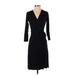 Ann Taylor Casual Dress - Wrap: Black Dresses - Women's Size 0