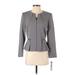 Tahari by ASL Blazer Jacket: Short Gray Print Jackets & Outerwear - Women's Size 6 Petite