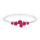 Natural Ruby Ring for Women, AAA Quality, Minimal Gemstone Jewelry for Promise/Engagement, White Gold, Size:O