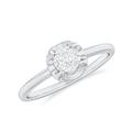 Rosec Jewels 1/4 CT Round Cut Diamond Promise Ring, Diamond Promise Ring for Women, Diamond Gold Promise Ring, Certified Diamond Ring, White Gold, Size:G1/2