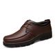 New Formal Shoes for Men Slip On Round Apron Toe Cowhide Anti-Slip Rubber Sole Resistant Non Slip Working (Color : Brown Cotton Lace Up, Size : 6 UK)