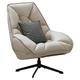 SFXYOYBT Mid Century Modern Home Swivel Chair With Metal Legs，Classic Arm Chairs With Upholstered，PU Leather Single Sofa For Living Room Lounge(Color:Off-white)