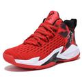 Boys Grils Basketball Shoes, High Top School Training Shoes for Youth Fashion Lightweight Sneakers Comfortable Non-Slip Basketball Footwears,Red,33 EU