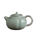 Teapot,Pottery Small Teapot,Ru kiln teapot with Silver Plated Tea Set, Green in Color, a Good Helper for Brewing Tea (Q1) (Color : Q1)