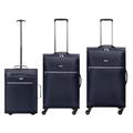 OHS Luggage Sets 3 Piece Navy, Softshell Suitcases with Wheels 360° Adjustable Handles Easy to Carry Lightweight - Wheeled Holdall, Suitcase Medium, Suitcase Large 3pcs