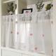 HAvern Valance Kitchen Curtains Kitchen Curtain White Cafe Curtains Pink Heart-shaped Decoration Net Curtains Short Curtain Bistro Curtains Voile Short Window Curtain Without Lace/With La