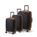 Set of 3 Luggage Suitcase Travel Bag Carry On Hand Cabin Check in Lightweight Expandable Hard-Shell 4 Spinner Wheels Trolley Set - Black 3-Set