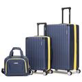 Rockland 3 Set, 2-Piece Hardside Spinner Wheel Upright Luggages with Tote, Navy, Navy, Rockland 3-piece Luggage Set, 2-piece Hardside Spinner Wheel Upright Luggages With Tote