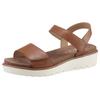 Sandalette ARA "BILBAO", Damen, Gr. 36, braun (cognac), Glattleder, unifarben, casual, Schuhe, Sommerschuh, Sandale, Keilabsatz, Klett, Weite G (weit)