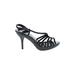 Silver Slipper Sandals: Black Solid Shoes - Women's Size 8 - Open Toe