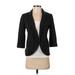 LC Lauren Conrad Blazer Jacket: Short Black Print Jackets & Outerwear - Women's Size 0