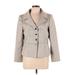 Tahari Blazer Jacket: Short Gray Print Jackets & Outerwear - Women's Size 12 Petite