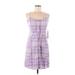 Sisstrevolution Casual Dress - Mini: Purple Print Dresses - New - Women's Size Large