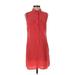 Equipment Casual Dress - Shirtdress: Red Dresses - Women's Size Small