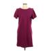 Nine West Casual Dress - Shift: Burgundy Solid Dresses - Women's Size Large