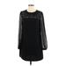 Ted Baker London Casual Dress - Mini High Neck Long sleeves: Black Solid Dresses - Women's Size Medium