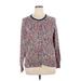 Lands' End Cardigan Sweater: Blue Paisley Sweaters & Sweatshirts - Women's Size X-Large