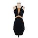 Torn by Ronny Kobo Casual Dress - Party Plunge Sleeveless: Black Color Block Dresses - Women's Size Small