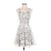 For Love & Lemons Cocktail Dress - A-Line Scoop Neck Sleeveless: White Print Dresses - New - Women's Size X-Small