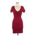 Alya Casual Dress - Bodycon: Burgundy Dresses - Women's Size Medium