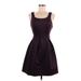 Express Casual Dress - Mini Scoop Neck Sleeveless: Purple Print Dresses - Women's Size 10