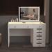 VANITII 8 Drawers Makeup Vanity Desk With Lights Dresser White For Bedroom