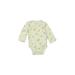 Just One You Made by Carter's Long Sleeve Onesie: Green Floral Motif Bottoms - Size 3 Month