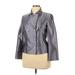 Worth Silk Blazer Jacket: Short Gray Jackets & Outerwear - Women's Size 14