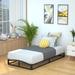 Metal Platform Bed Frame with Wood Slat Support, Twin, Black, 74.5 x 38 x 7.5 inches (LxWxH)