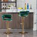 Set of 2 Bar Stools,with Chrome Footrest and Base Swivel Height Adjustable Mechanical Lifting Velvet + Leg Simple Bar Stool