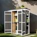 Outdoor Lockable Wood Storage Shed with Waterproof Roof and Shelves