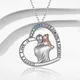 New Heart Father and Daughter Pendant Necklace for Men and Women Hot Sale Rhinestone Shiny Choker