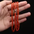 3mm Square Women's Natural Coral Beading Reiki Energy Healing Jewelry DIY Production Necklace