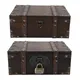 Wooden Treasure Chests Jewelry Box Handmade Storage Holder for Home Decoration