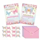 Pink Butterfly Invitation Cards Wedding Girls Birthday Party Supplies Greeting Card Stickers