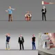 ANT DIY Handmade 1/64 Travel/Suit/Recliner man Painted Diorama Figure Model Miniature Creative