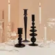Transparent Candle holders Tealight candle stand Black Glass candlestick Home Decorations Ornaments